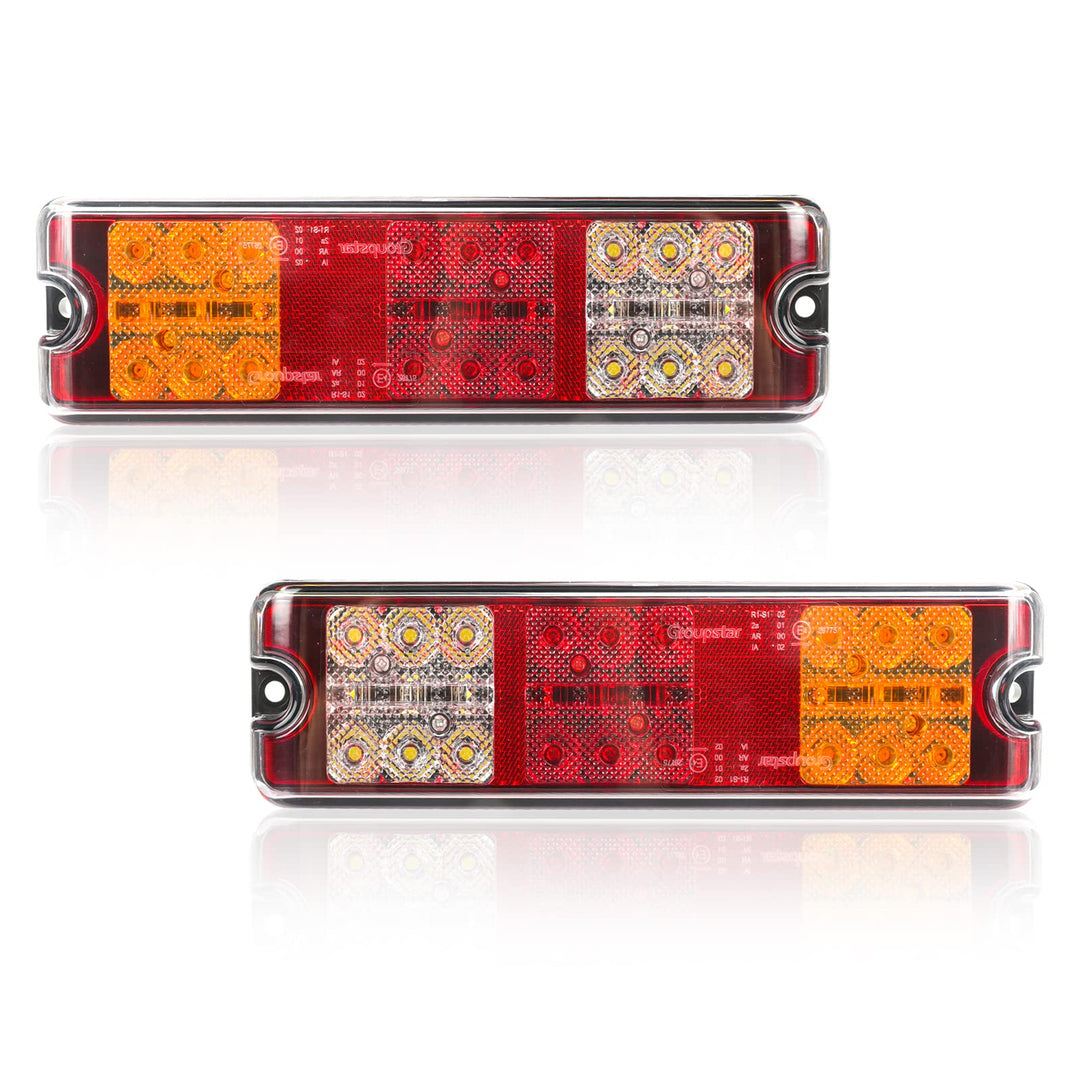 Yuanjoy 2 Pack 12v 24v LED Rückleuchten für Anhänger - mit Blinker, Positionslicht, Bremslicht, Rück