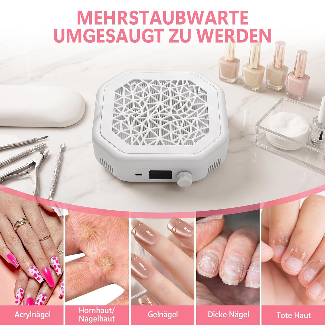 4200 U/min Nagelstaubsauger – geräuscharm, HEPA-Filter. Tragbarer Nagelstaubsauger für Nagelstudio &amp;