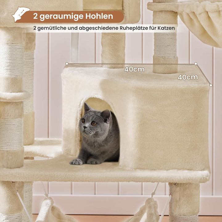 MSmask Stabiler Kratzbaum, Kratzbaum gross mit 2 Plattformen, Katzenbaum für Grosse Katzen, mit gros