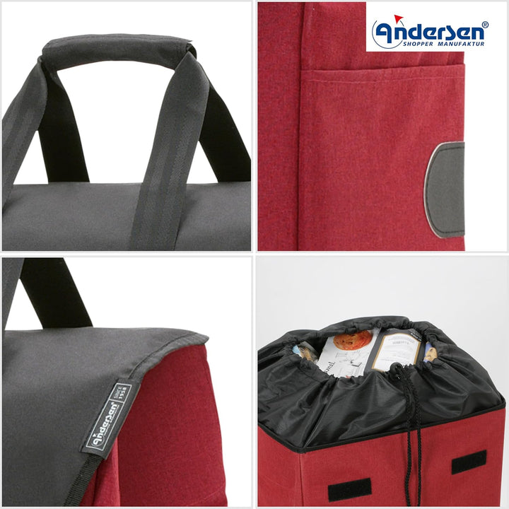 ANDERSEN Einkaufstrolley Ersatztasche - Tasche Senta 2.0 rot 49 L | 49 L, Rot
