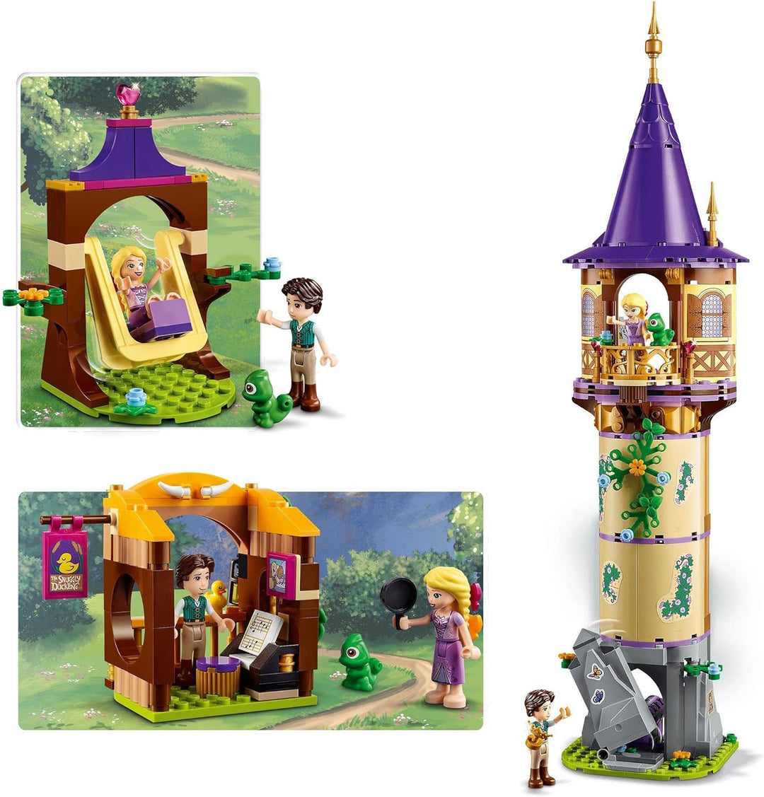 LEGO 43187 Disney Princess Rapunzels Turm Set mit 2 Mini-Puppen aus dem Film „Rapunzel – Neu verföhn