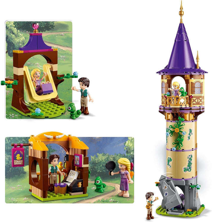 LEGO 43187 Disney Princess Rapunzels Turm Set mit 2 Mini-Puppen aus dem Film „Rapunzel – Neu verföhn