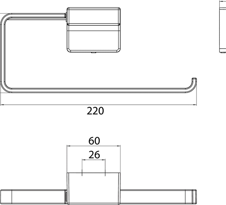 EMCO Cue Handtuchring zur Wandmontage, eleganter Handtuchhalter mit Öffnung rechts, hochwertiger Gäs
