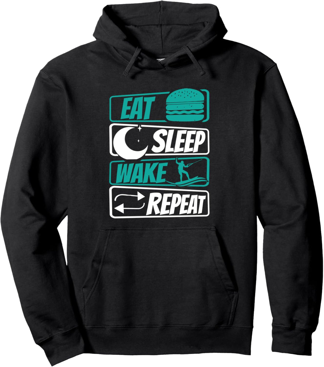 Wakeboarding Wellen Wassersport Boot Wellen Spruch Geschenk Pullover Hoodie