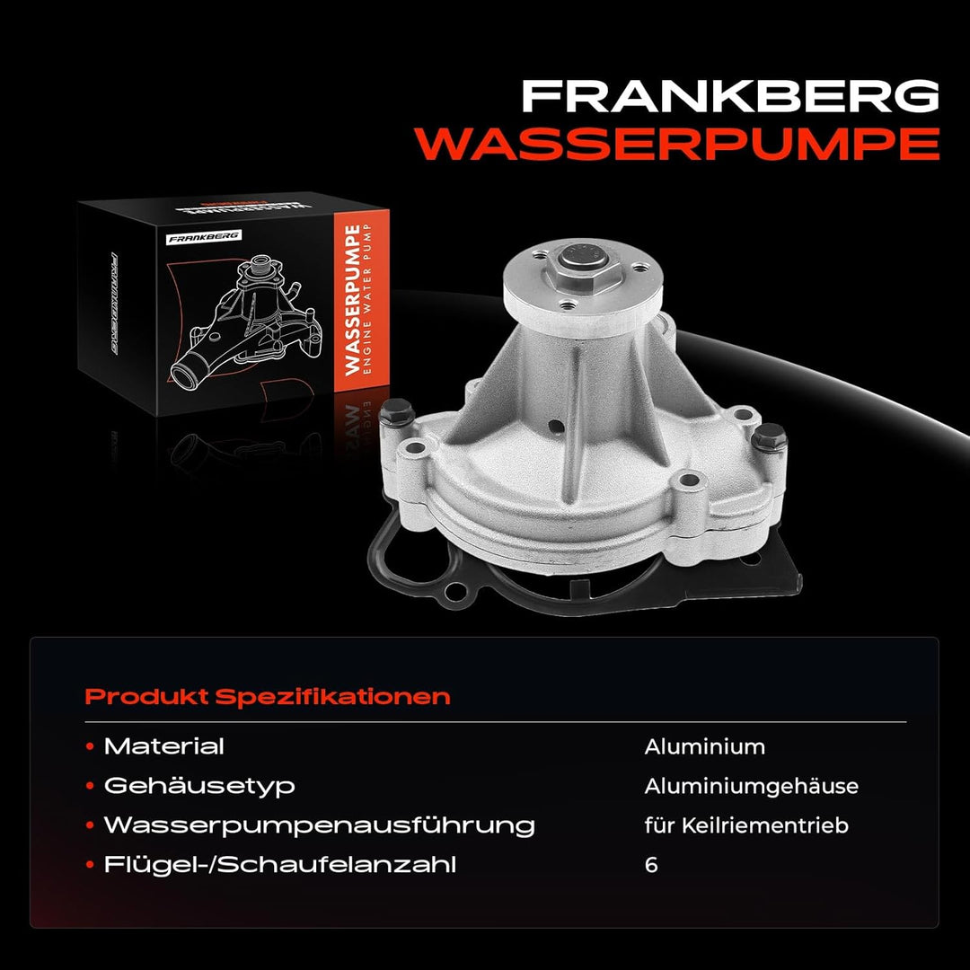 Frankberg Wasserpumpe Kompatibel mit S-Type X200 4.0L 4.2L 1999-2007 XF CC9 J05 4.2L 2008-2015 XJ NA