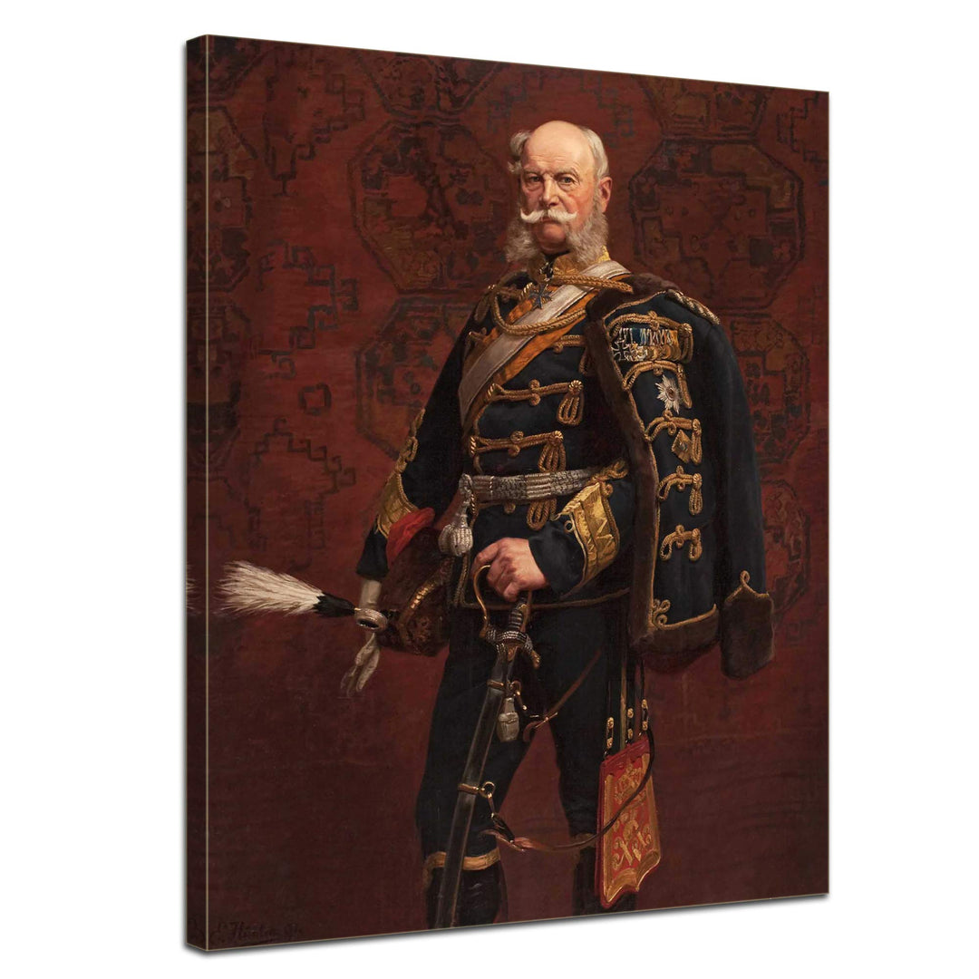 Bilderdepot24 Bild auf Leinwand | Kaiser Wilhelm I. in 60x80 cm als Wandbild | Wand-deko Dekoration