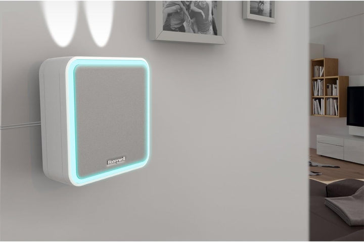 Honeywell Home DW915S Serie 9 Tragbar, verdrahteter oder Funk-LED-Gong (weiss) || mit 11 Melodien Tr