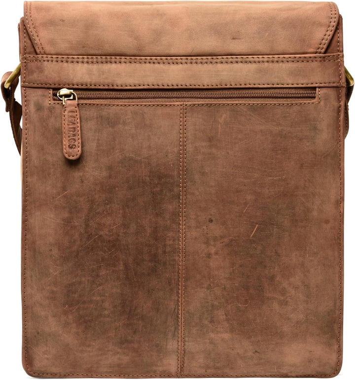 LEABAGS London Umhängetasche Herren Leder – Herrentasche zum Umhängen Echtes Leder 32x26x8 cm Kleine