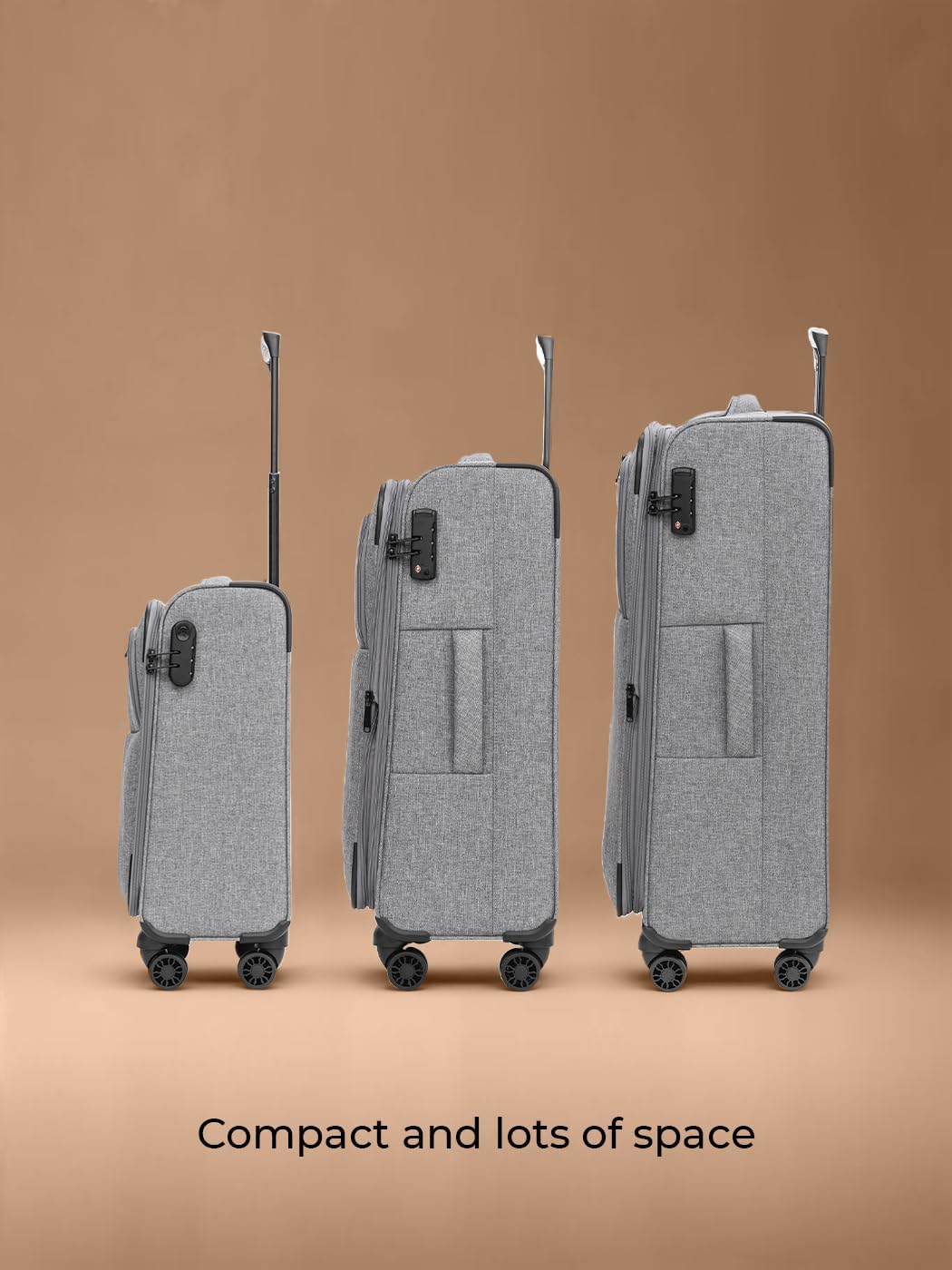REDOLZ Essentials 12 Koffer-Set 3-teilig für Damen & Herren | leichte & stabile Reise-Trolleys, hoch