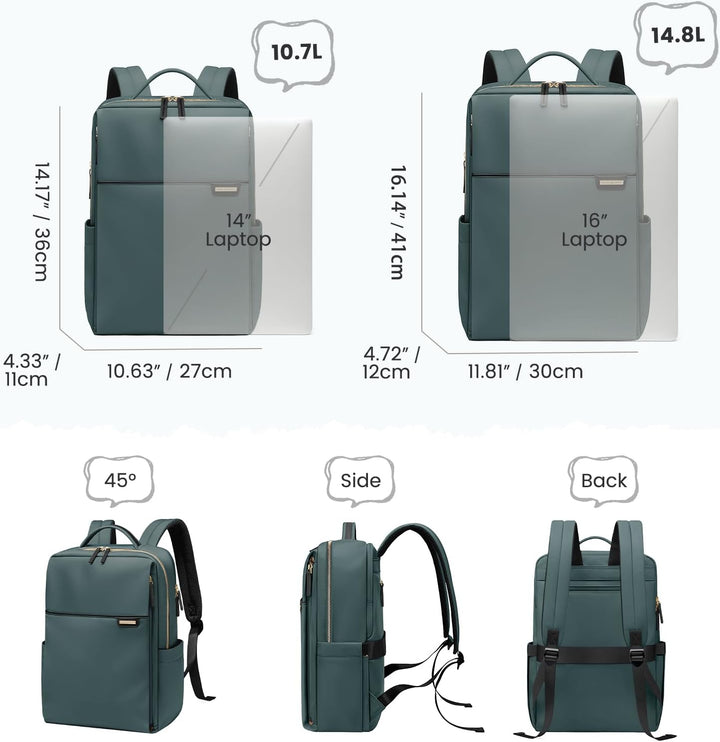 Laptop Rucksack, Rucksack Handgepäck 16 Zoll, Rucksack Damen und Herren, Taagesrucksäcke Wasserdicht