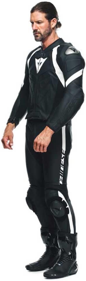 Dainese Avro 4 2-Teiler Motorrad Lederkombi (Black/White,48) 48 BLACK-MATT/BLACK-MATT/WH, 48 BLACK-M