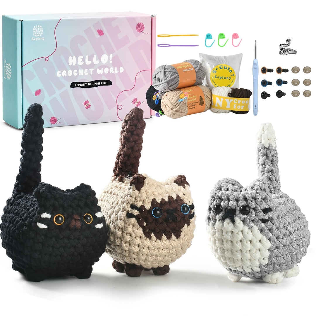 TranquilHome Heckel Set,Häkeln Für Anfänger Häkelset Tiere,Crochet Set,Häkelset Für Anfänger Tiere S