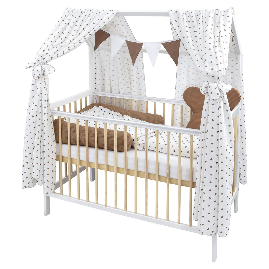 Generisch Baby Delux Hausbett Himmel Betthimmel aus Musselin 2-teilig 160x300 cm 2 Stück für Kinderb