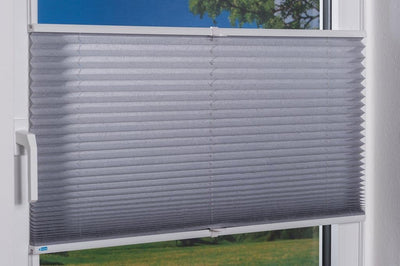 K-home 688899-26 Klemmfix-Plissee 105 x 130 cm (B x L) Grau Lichtschutz +++ Moderne Crushed Optik ++