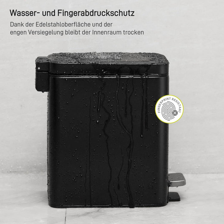 EKO Genie Mülleimer Bad, Kosmetikeimer 5L, kleiner Abfalleimer mit Softclose-Deckel, wasserdichter,