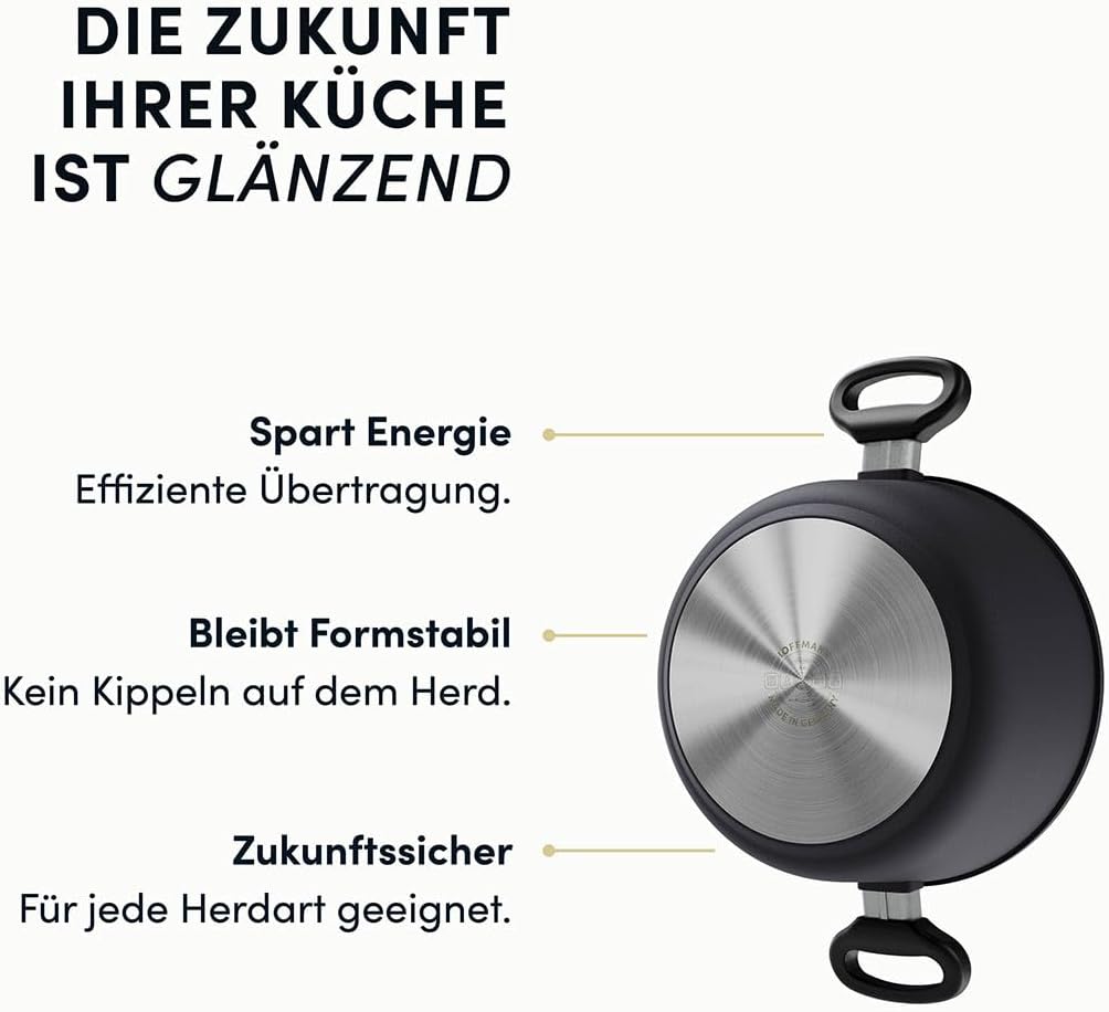 Hoffmann Kochtopf STONIQ, Handgegossen, Made in Germany, IQ-SHIELD Antihaftbeschichtung, PFAS-frei,