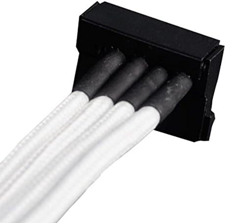 SilverStone SST-PP07-BTSW - Netzteilverlängerungskabel 30cm Molex auf 4x SATA, weiss, SST-PP07-BTSW