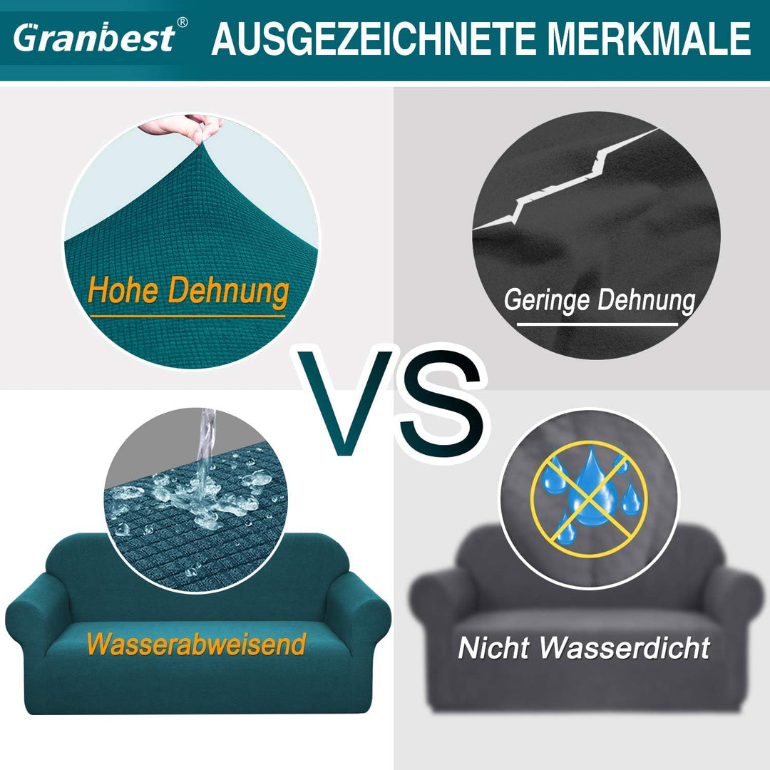 Granbest Stretch Wasserdicht Sofabezug 1 Stück Sofahusse Spandex Jacquard Elastische Couchbezug mit