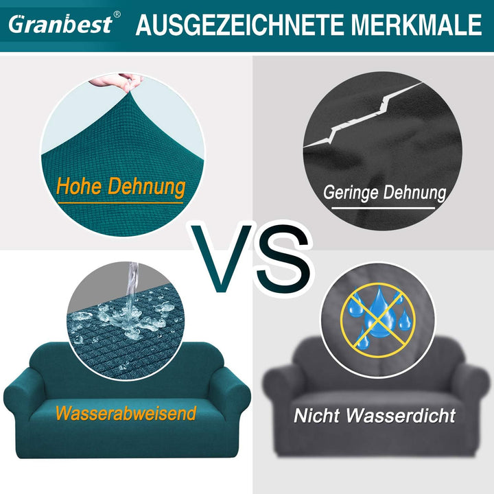 Granbest Stretch Wasserdicht Sofabezug 1 Stück Sofahusse Spandex Jacquard Elastische Couchbezug mit
