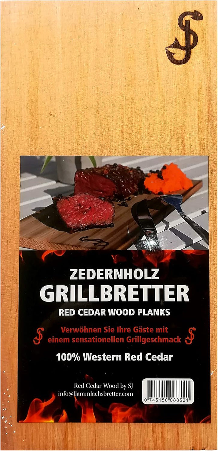 Räucherbretter im 3er Set aus reinem Zedernholz von „SJ“ – Grillbretter zum Grillen aus Red Cedar -