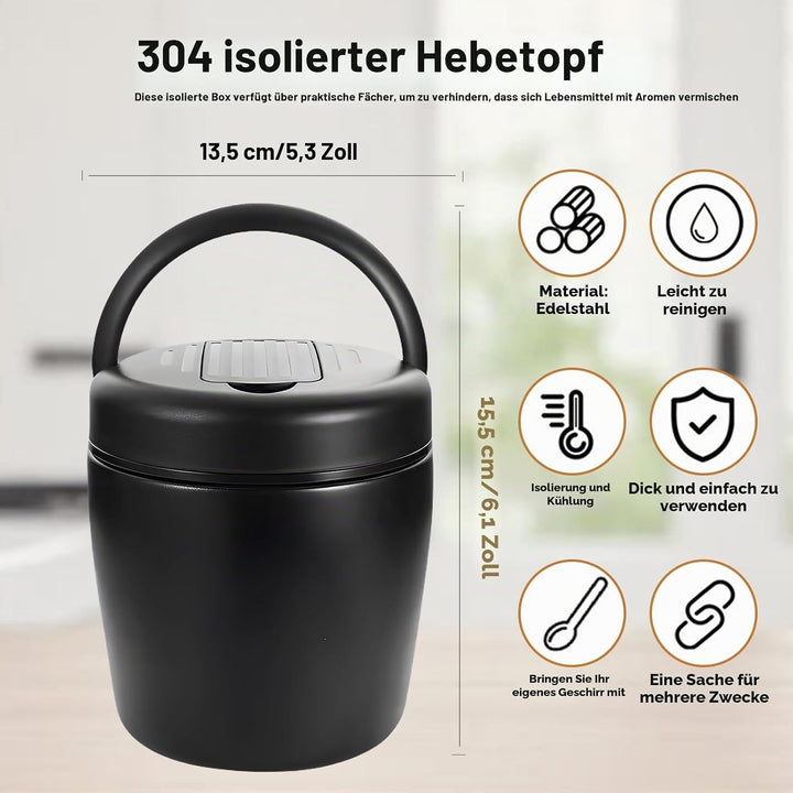 Thermobehälter für Essen gross 1.5L Edelstahl Warmhaltebehälter, Warmhaltebehälter Essen Edelstahl T