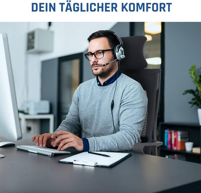 KLIM K300 Office Chair - Ergonomischer Bürostuhl + Weiches Sitzkissen & Stoff + Inklusive Kopfstütze