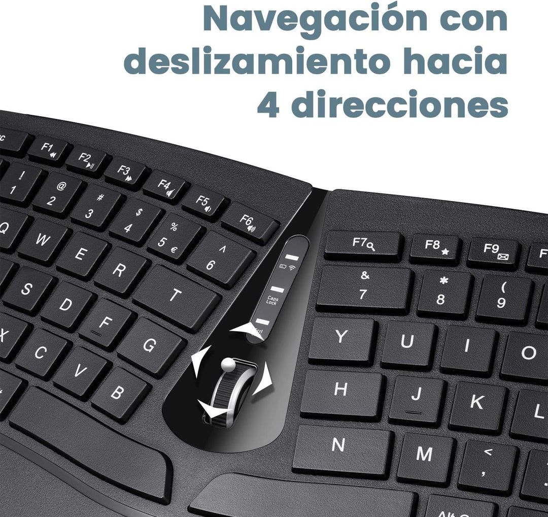 Perixx Periduo-606 Kompakt-Tastatur-Set, ergonomisch, kabellos, vertikal, tragbar, mit Verstellbarer
