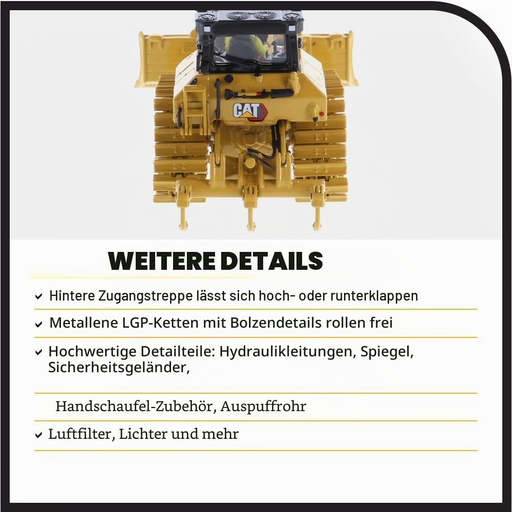 Caterpillar Diecast Masters 85951 Bulldozer D5 LGP, Massstab 1:50, ca. 13,5 x 9,3 x 7 cm, ab 14 Jahr