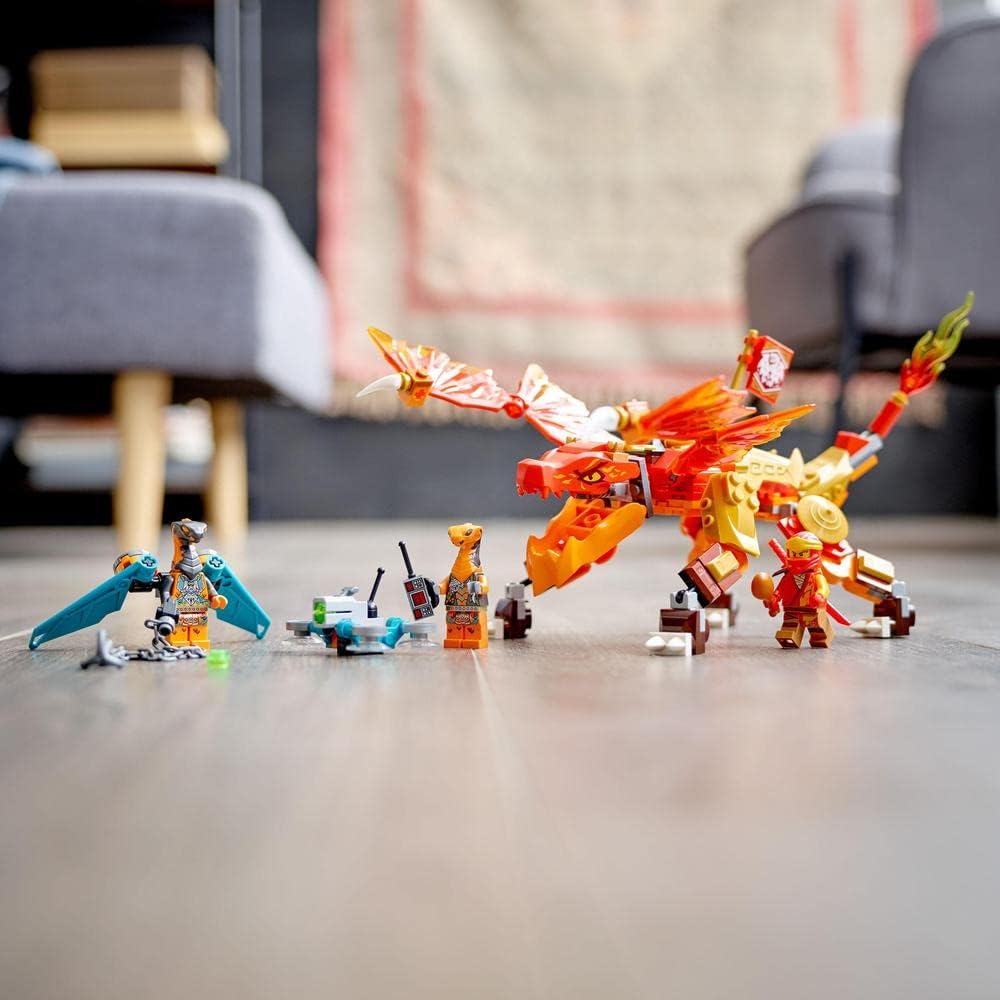 LEGO 71762 NINJAGO Kais Feuerdrache EVO, Drachen Spielzeug ab 6 Jahren mit Feuerdrachen- und Schlang