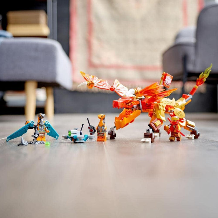 LEGO 71762 NINJAGO Kais Feuerdrache EVO, Drachen Spielzeug ab 6 Jahren mit Feuerdrachen- und Schlang