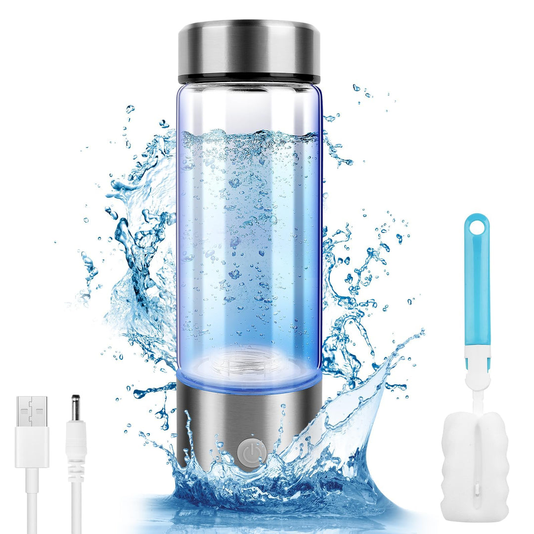 Flintronic Wasserstoff Wasserflasche, 420ML Wasserstoff Generator, Tragbarer Wasserionisator, Hydrog