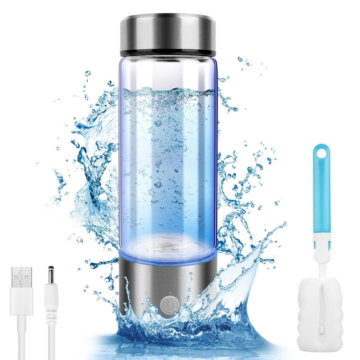 Flintronic Wasserstoff Wasserflasche, 420ML Wasserstoff Generator, Tragbarer Wasserionisator, Hydrog