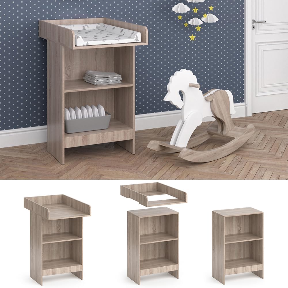 Vicco Wickelkommode Leo, Wickelaufsatz für die Kommode, Sonoma, 60 x 103 cm, Sonoma