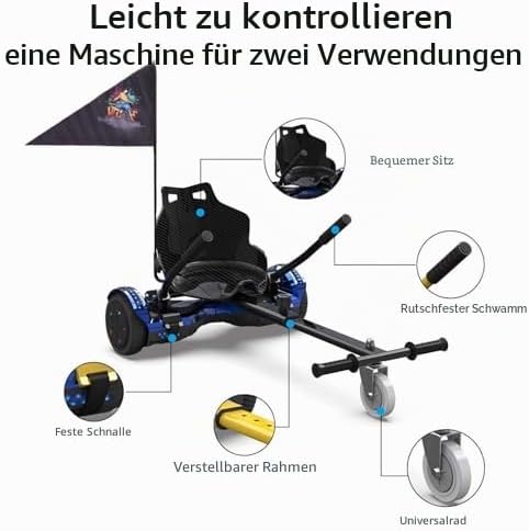 Hoverkart-Sitz für Scooter und Gokart – Sitzaufsatz für Hoverboards, Hovergokart für Hoverboards, Si