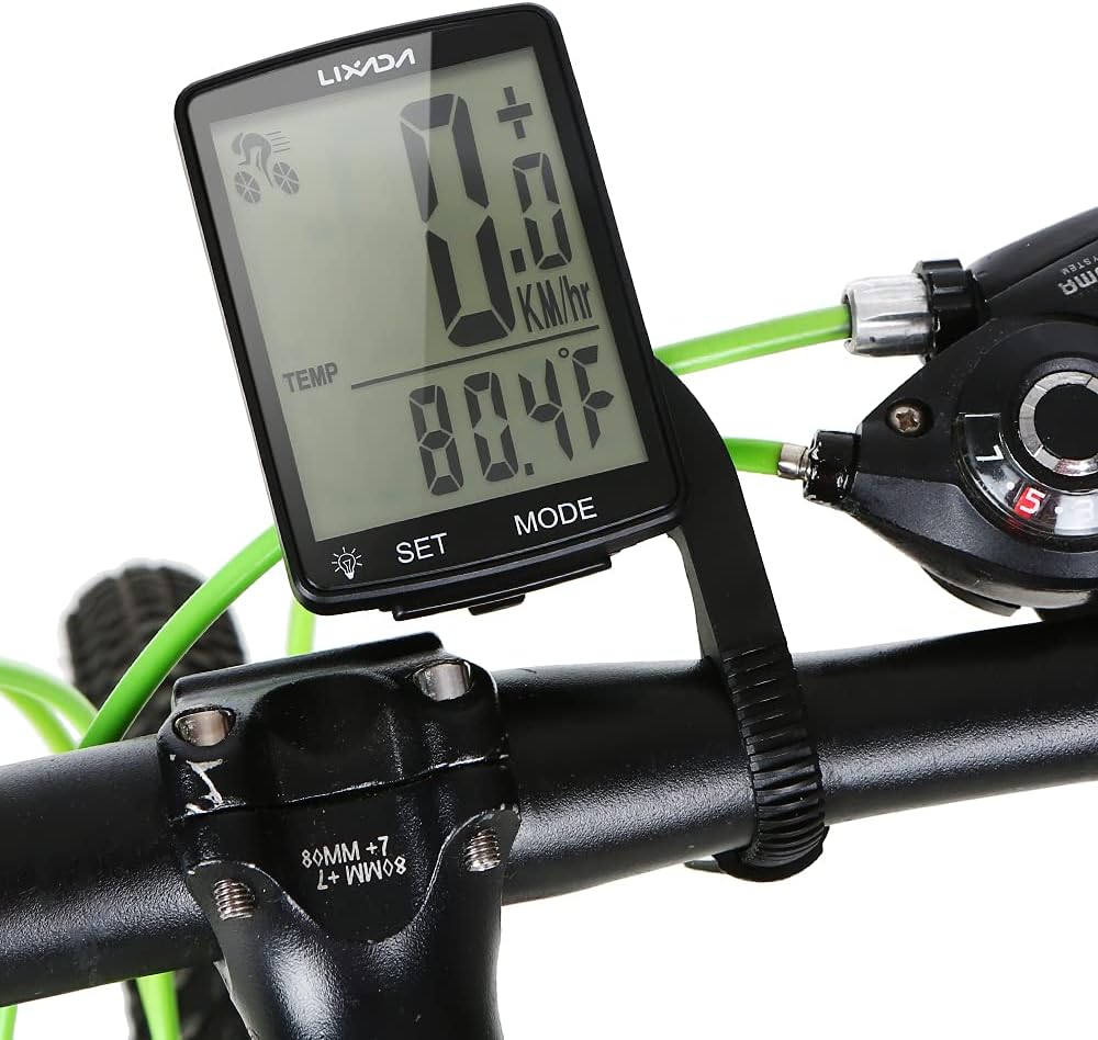 Lixada Fahrradcomputer Drahtloser multifunktionaler LCD-Bildschirm Fahrrad Regendichter Tachometer K