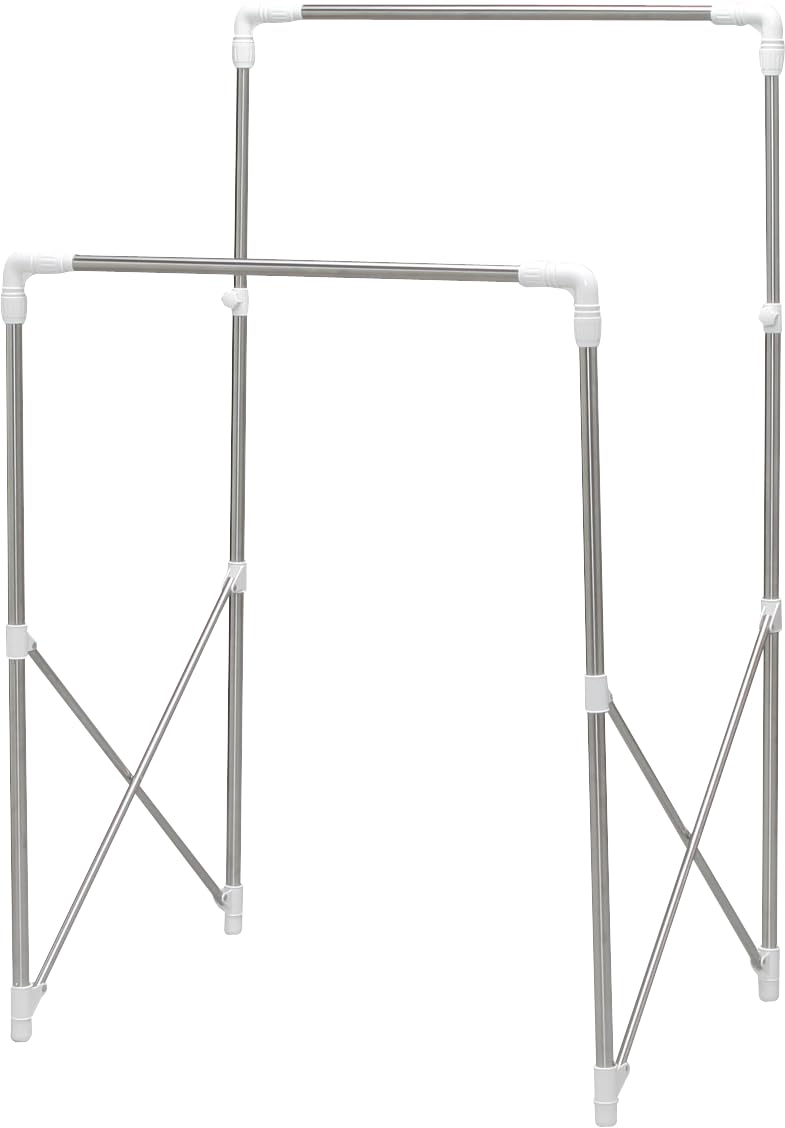 Iris Ohyama, Kleiderständer, 2 Regale, bis zu 20 kg Fassungsvermögen, verstellbar 97/150 x 66 x 122/