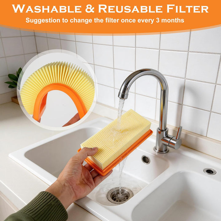 3 Stück Flachfaltenfilter KFI 7420 für Kärcher Asche- und Trockensauger AD 2, AD 2 Battery, AD 4 Pre