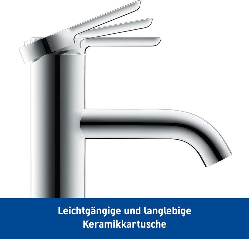 Duravit C.1 Waschtischarmatur, Grösse S (Auslauf Höhe 66 mm). Wasserhahn Bad mit Zugstangen-Ablaufga