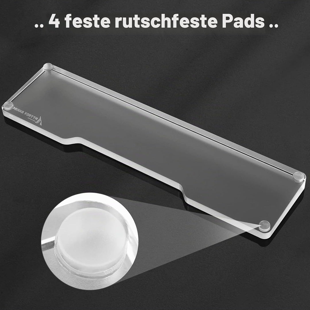 ATTACK SHARK 61 Tasten CNC Acryl Handballenauflage, Ergonomische Tastatur-Handauflage, Tragbare Ruts