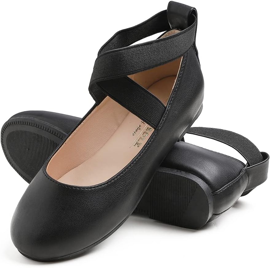 Feversole Girls Cute Belt Dress, Mädchen süsses Kleid Mary Jane Schuhe weiche Party Urlaub Ballerina