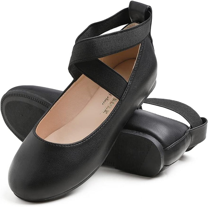 Feversole Girls Cute Belt Dress, Mädchen süsses Kleid Mary Jane Schuhe weiche Party Urlaub Ballerina