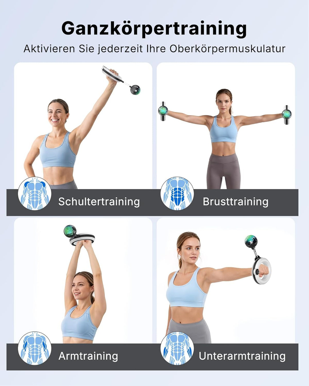 MERACH Unterarmtrainer mit Zähler & RGB-Lichtern, 360° Rotierender Armtrainer für Zuhause Büro, Geei