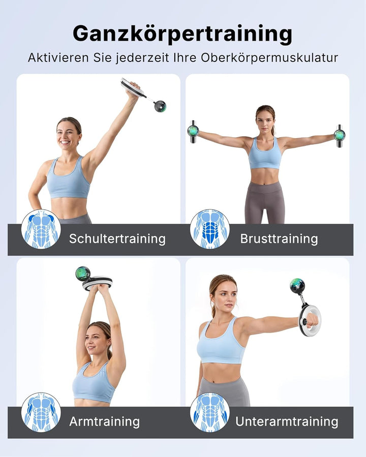 MERACH Unterarmtrainer mit Zähler & RGB-Lichtern, 360° Rotierender Armtrainer für Zuhause Büro, Geei