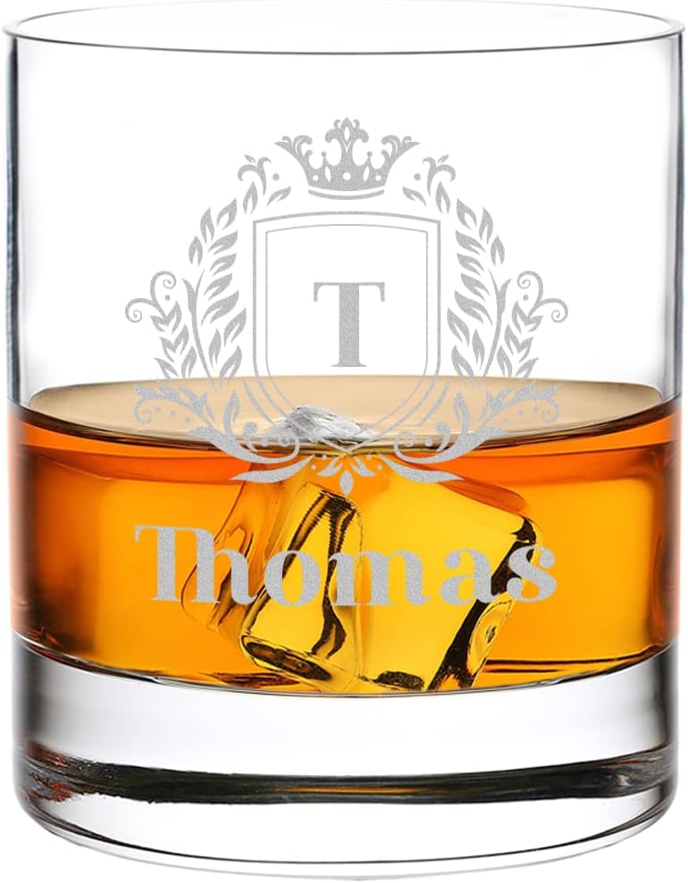 5-TLG Whisky Steine Set - mit gravierter Holzbox und Whiskyglas - mit 9x Kühlsteine + 1x Zange + 1x