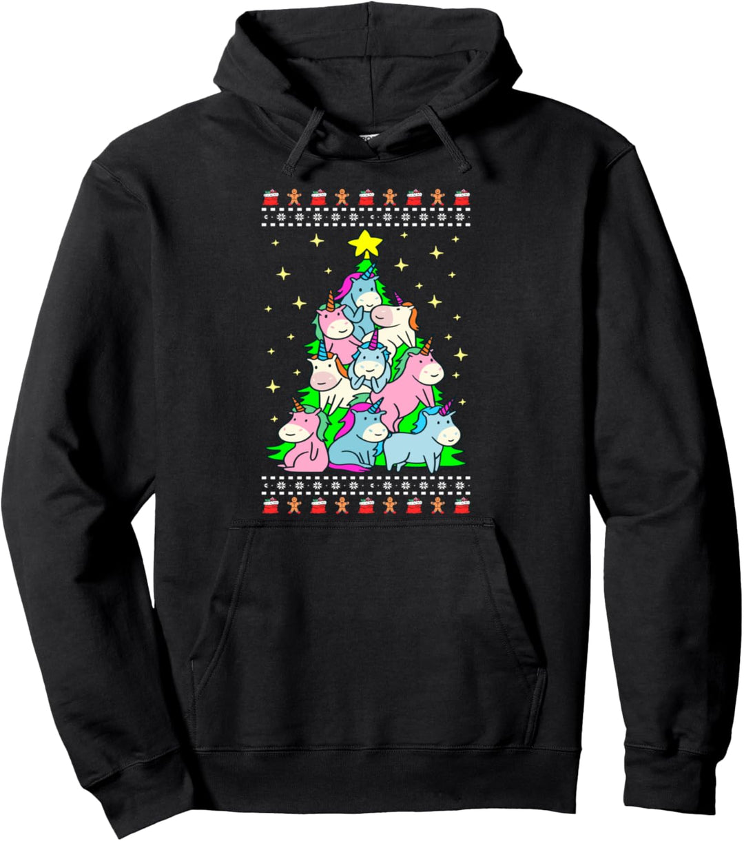 Einhorn-baum Ugly Christmas Weihnachten Pullover Hoodie