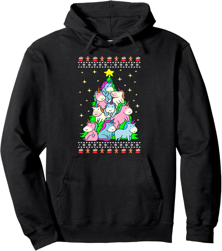 Einhorn-baum Ugly Christmas Weihnachten Pullover Hoodie