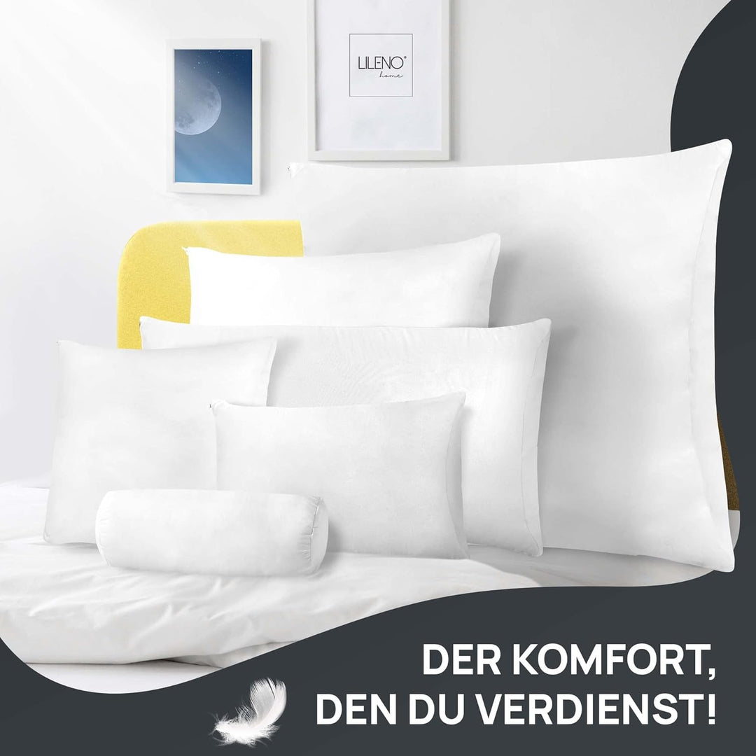 LILENO HOME Federkissen 40x80 cm [1er Set] - Kissen 40 x 80 cm aus Federn als Kopfkissen, Schlafkiss