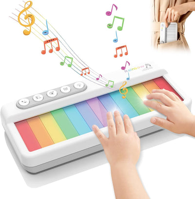 Pup Go Tragbares Elektronisches Klavier-Spielzeug für Kinder ab 2 Jahren, Regenbogen-Touchscreen-Tas