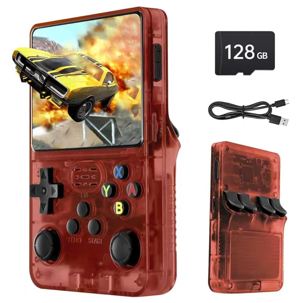 Febotak R36S Retro-Handheld-Spielkonsole, 3,5-Zoll-IPS-Bildschirm, 128 GB Speicher, über 40.000 Spie