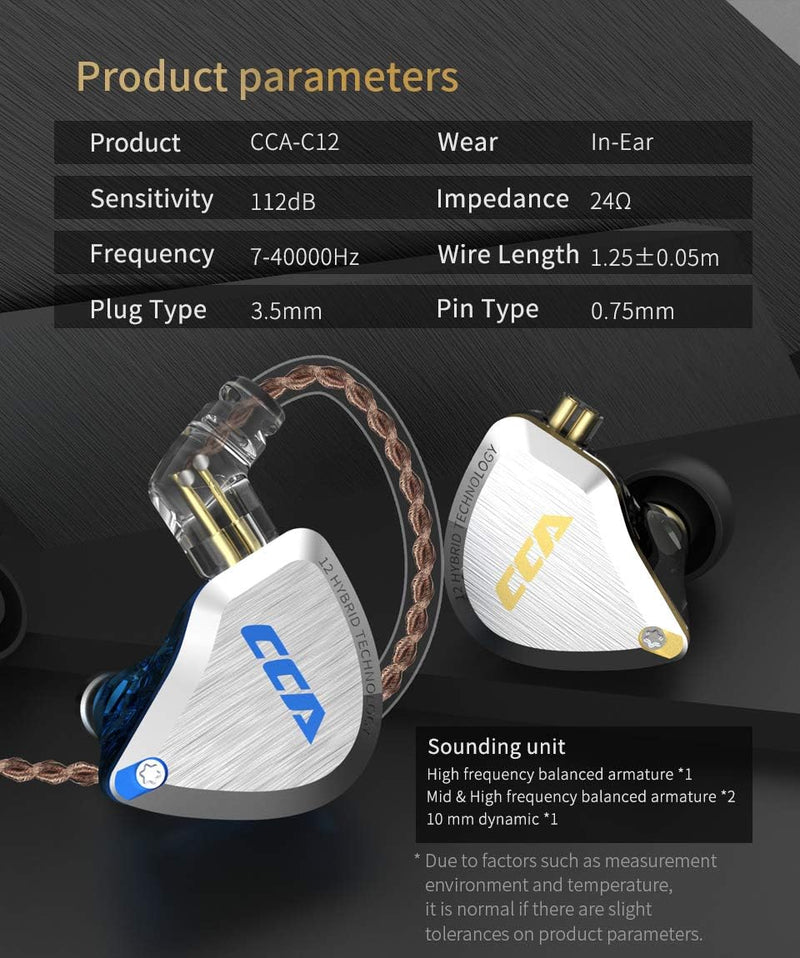 CCA C12 5BA 1DD Stereo Bass Kopfhörer In Ear Kopfhörer mit Kabel Noise Cancelling Sport Earbuds Head